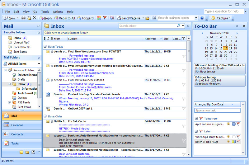Версия аутлук. MS Outlook Интерфейс. Microsoft Outlook 1998. Интерфейс почты Outlook. Microsoft Office Outlook 2007.